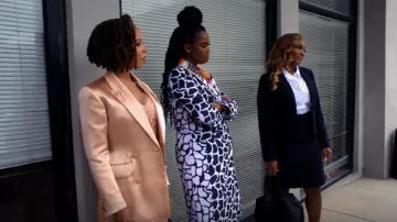 Cosel Black and White Giraffe Coat worn by Sabrina Hollins (Novi Brown) as seen in Tyler Perry's Sistas (S04E17)