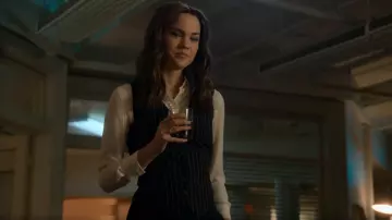 Rag and Bone Vanessa Pinstripe Vest worn by Callie Adams Foster (Maia Mitchell) as seen in Good Trouble (S04E02)