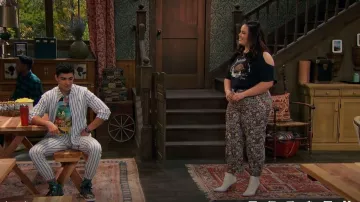 White Crow Night Rainbow Dolly Quote Cold worn by Lou Hockhauser (Miranda May) as seen in BUNK'D (S06E02)