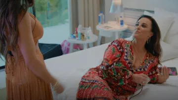 Farm Rio Tropical Shine Mini Dress worn by Kyle Richards as seen in The Real Housewives Ultimate Girls Trip (S01E01)