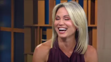 Bonheur Jewelry Mariah Swarovski Double Hoop Earrings worn by Amy Robach as seen in Good Morning America Weekend on 11 July 2022