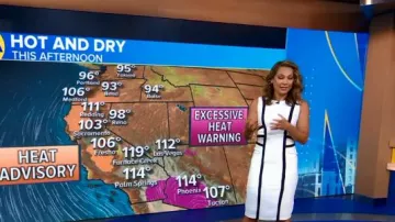 Michael Kors Wool Blend Dress worn by Ginger Zee as seen in Good Morning America Weekend on 11 July 2022
