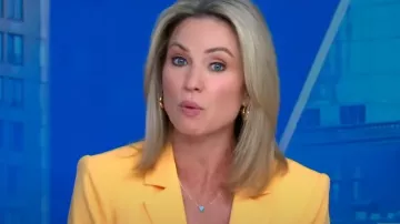 Bonheur Jewelry Large Puffy Hoops worn by Amy Robach as seen in Good Morning America Weekend on 08 July 2022