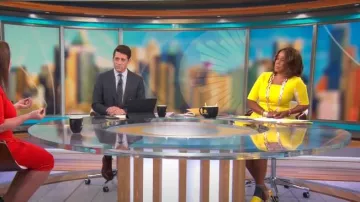 Robe jaune portée par Gayle King telle que vue dans CBS Mornings le 11 juillet 2022