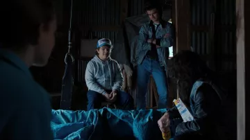 Grey Jacket worn by Steve Harrington (Joe Keery) as seen in Stranger Things TV show (Season 4 Episode 3)