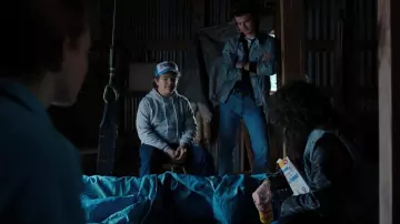 Grey Jacket worn by Steve Harrington (Joe Keery) as seen in Stranger Things TV show (Season 4 Episode 3)