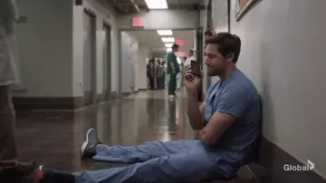Sneakers in blue worn by Dr. Max Goodwin (Ryan Eggold) as seen in New Amsterdam (S02E05)
