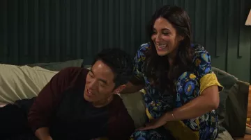 Anthropologie Clara Velvet-Trimmed Top worn by Amy (Angelique Cabral) as seen in Maggie (S01E04)