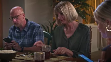 Kobi Halperin Maeve Blouse In Military Green worn by Maria (Kerri Kenney-Silver) as seen in Maggie (S01E05)