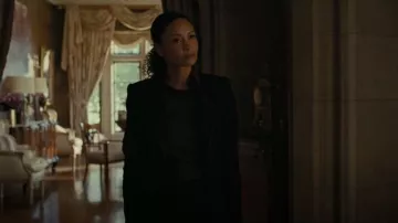 ATM Anthony Thomas Melillo Slub Jersey Schoolboy Crew Neck Tee - Noir porté par Maeve Millay (Thandie Newton) vu dans Westworld (S04E02)