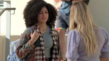 BDG Kaden Mixed Plaid Button-Down Shirt worn by Abby (Arica Himmel) as seen in Maggie (S01E05)