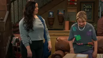 Forever 21 Rhinestone Fringe Pullover worn by Lou Hockhauser (Miranda May) as seen in BUNK'D (S06E05)