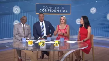 Ted Baker Cloeei Dress worn by Vicky Nguyen as seen in Today on 14 July 2022