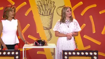 Lela Rose Scallop Voile Full Sleeve Top worn by Jenna Bush Hager as seen in Today with Hoda & Jenna on 13 July 2022