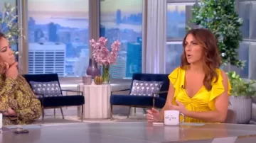 Cinq a Sept Pem Silk Flutter Sleeve Blouse worn by Alyssa Farah as seen in The View on 13 July 2022