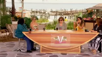 Cara Cara Maidstone Tie Detailed Printed Cotton Voile Midi Dress worn by Sara Haines as seen in The View on 29 June 2022