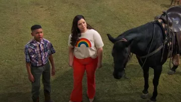 We The Free Cord Pull On Flares worn by Lou Hockhauser (Miranda May) as seen in BUNK'D (S06E05)