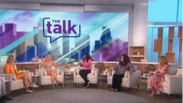 Maje Midi Dress worn by Natalie Morales as seen in The Talk on 14 July 2022