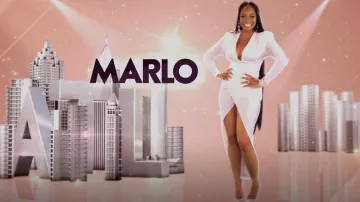 Alexandre Vauthier Plunge-Neck Asymmetric Jersey Dress worn by Marlo Hampton as seen in The Real Housewives of Atlanta (S14E02)