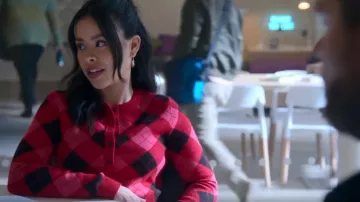 Zara Argyle Knit Cardigan usado por Mariana Adams Foster (Cierra Ramirez) como se ve en Good Trouble (S04E09)
