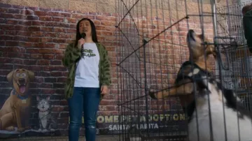 Urban Outfitters Fuzzy Cheetah Print Cardigan worn by Alice Kwan (Sherry Cola) as seen in Good Trouble (S04E10)