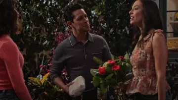 Todd Snyder Long Sleeve Meri­no Tipped Po­lo In Char­coal worn by Ben (David Del Rio) as seen in Maggie (S01E10)