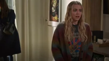 Re/Done 90s Oversize Cardigan In Brick Multi worn by Maggie (Rebecca Rittenhouse) as seen in Maggie (S01E11)