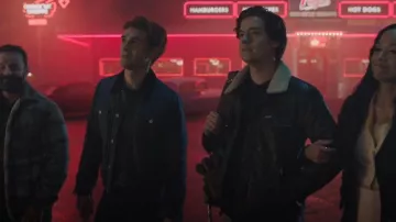 Levi's Faux Leather Sherpa Lined Trucker Jacket worn by Jughead Jones (Cole Sprouse) as seen in Riverdale TV series outfits (Season 6 Episode 8)