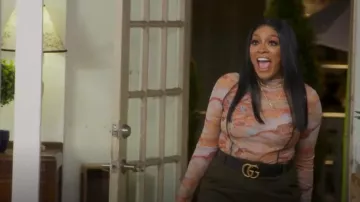 Pretty Little Thing Orange Mesh Acid Wash Bodysuit worn by Drew Sidora as seen in The Real Housewives of Atlanta (S14E06)