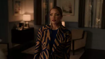Proenza Schouler Zebra Jacquard Cotton & Silk Coat worn by Dominique Deveraux (Michael Michele) as seen in Dynasty (S05E16)