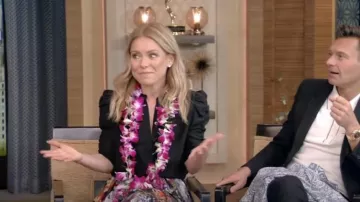 Frame Shirred Sleeve Silk Blouse worn by Kelly Ripa as seen in LIVE with Kelly and Ryan on 16 July 2022