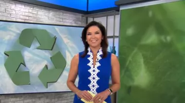 Jessica Howard Robe brodée sans manches portée par Meg Oliver vue dans CBS Mornings le 19 juillet 2022