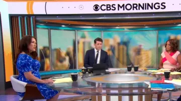 DKNY Puff Sleeve Tie Waist Dress worn by Nikki Battiste as seen in CBS Mornings on 15 July 2022