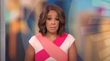 Agnona Cross-Front Cap-Sleeve Dress worn by Gayle King as seen in CBS Mornings on 15 July 2022