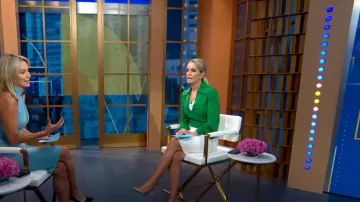 Valentino Spread-Collar Silk Top worn by Jennifer Ashton as seen in Good Morning America on 18 July 2022