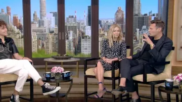 Gianvito Rossi Portofino 105 Velvet Sandals worn by Kelly Ripa as seen in LIVE with Kelly and Ryan on 21 July 2022