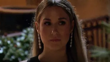 Natalie Mills Madeline Long Drop Earrings worn by Rachel Recchia as seen in The Bachelorette (S19E02)