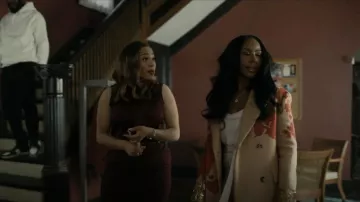 Zara Rosegarden Coat worn by Tierra (Nia Jervier) as seen in The Chi (S05E04)