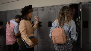 Pretty Little Thing Stone Woven Blazer worn by Dee (Ben J. Pierce) as seen in American Horror Stories (S01E03)