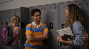 Zara Striped Knit Polo Shirt worn by Chad (Rhenzy Feliz) as seen in American Horror Stories (S01E03)