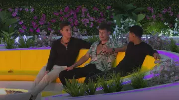 Kenny Flowers The Fronds With Benefits Shirt worn by Isaiah Campbell as seen in Love Island (S04E02)