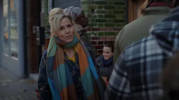 Ted Baker Check Brushed-Wool Belted Coat worn by Gabby (Sally Phillips) as seen in Breeders (S03E02)