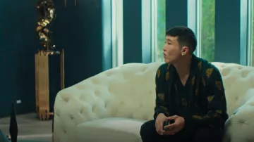 The Kooples Desert Leopard Bomber Jacket worn by Nicholas (Joel Kim Booster) as seen in Loot (S01E06)
