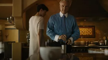 Hockerty Steel Blue French Cuff Cot­ton Blend Club Col­lar Shirt worn by Howard Hamlin (Patrick Fabian) as seen in Better Call Saul (S06E06)