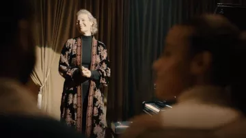 Zara Kimono with Velvet Contrasting Trims worn by Diana (Emily Child) as seen in Resident Evil TV show outfits (Season 1 Episode 6)