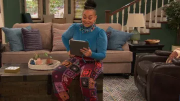 Farm Rio Mosaic Sweater Pants worn by Raven Baxter (Raven-Symoné) as seen in Raven's Home (S05E04)