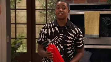 Neil Barrett Crazy Bolts Polo Shirt worn by Booker Baxter (Issac Ryan Brown) as seen in Raven's Home (S05E07)