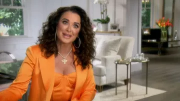 Alice + Olivia Jeanna Corset Smocked Tank worn by Kyle Richards as seen in The Real Housewives of Beverly Hills (S12E11)