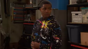 Billionaire Boys Club Uncertain Futures Printed Hoodie Sweatshirt worn by Booker Baxter (Issac Ryan Brown) as seen in Raven's Home (S05E09)
