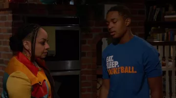 Chalk Talk Sports Basketball T-Shirt worn by Booker Baxter (Issac Ryan Brown) as seen in Raven's Home (S05E09)